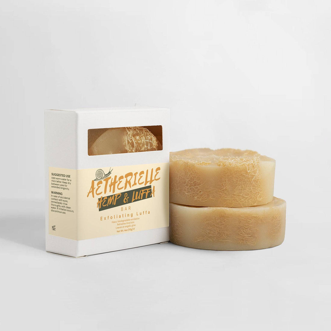 Aetherielle Invigorating Hemp & Luffa Bar | Luffa Bar Exfoliating